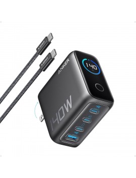 Anker Laptop Charger, 140W MAX USB C Charger, 4-Port Multi-Device Fast Charging, Advanced GaN Power Adapter, Intuitive Touch Controls