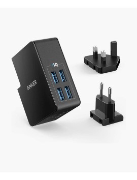 Anker A2042L11 PowerPort 4 Lite Wall Charger 4 Ports - Black